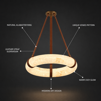 Lustre de plafond en albâtre, luminaire moderne nordique en marbre LED pour salle à manger, bar, hôtel, villa, décoration