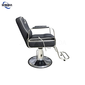 Silla de Barbero Hidráulica Reclinable JINRUISHENGDA, Silla de Estilismo Giratoria 360° con Altura Ajustable y Marco Cromado para Barbería - Product Image 6