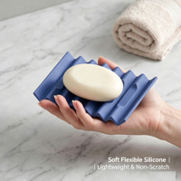 Support à Savon Antidérapant en Silicone Flexible pour Gros Savons Faits Main – Évacuation Rapide de l'Eau pour Salle de Bain, Vasque, Douche, Évier de Cuisine