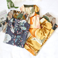 Nouveauté Ensemble de pyjamas 2 pièces pour femmes pour le printemps Pyjamas en coton viscose à manches longues Vêtements de détente pour femmes