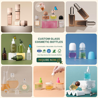 Flacon compte-gouttes vide de sérum en verre cylindrique à épaulement plat macaron de 30ml pour parfum d'huile essentielle/toner/emballage de soins personnels