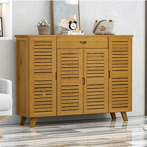 ארון נעליים גדול ועמיד מעץ במבוק טבעי מלא - Product Image 3