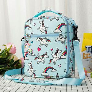 Sac isotherme miniature personnalisé imprimé licorne de dessin animé, sans BPA, 600D SHANGHONG, boîte à lunch pour enfants, bandoulière portable - Product Image 2