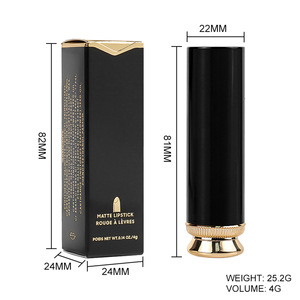 Terciopelo Mineral Hidratante Impermeable Vegano Taza antiadherente Tubo de oro negro Lápiz labial neutro mate Sin logotipo Nuevo - Product Image 6