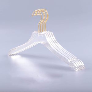 Cintres en plastique transparent avec logo personnalisé pour magasin de vêtements, crochet doré, robe de mariée, costumes, manteaux, pantalons, cintres en acrylique pour vêtements - Product Image 2