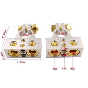 Xe pin thiết bị đầu cuối kẹp xe +/-pin thiết bị đầu cuối kết nối 0/4/8/10 AWG tích cực tiêu cực bài kẹp shims thiết bị đầu cuối (cặp) - Product Image 5