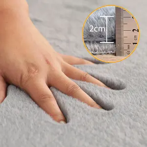 Manta moderna de imitación de piel de conejo para ventana y cama, alfombra gruesa para sala de estar, para gatear, para dormitorio de niños