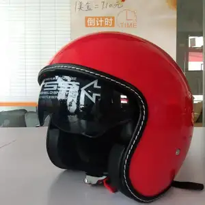 Merah Terang 818 Setengah Wajah Dot Sertifikat Kualitas Tinggi Sepeda Motor Helm