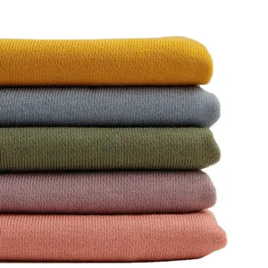 60% organic cotton 40%recycle poly CVC TC heavy weight 400 500 700gsm French Terry rolls fabrics for Cloth hoodies sweatshirt