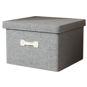 Caja de Almacenamiento Plegable de Algodón y Lino con Tapa, Diseño Moderno, Compartimentos Apilables para Ropa y Juguetes, Ideal para Mudanzas y Organización - Product Image 5