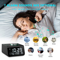 Digitale Bed Wekker Met Fm Radio Dual Usb Opladen Poorten Aux Temperatuur Detecteren Snooze Hotelkamer