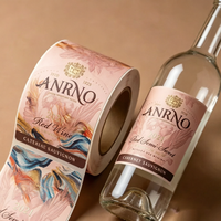 Étiquettes personnalisées pour bouteilles de vin rouge et de whisky, autocollants de luxe avec logo, impression sur papier coton gaufré avec dorure UV