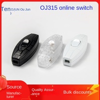 Interrupteur à bascule en ligne Oujun US Standard OJ-315UL pour lampe de table, contrôlé par câble, 3A 125VAC, non intelligent, interrupteur à bouton 305
