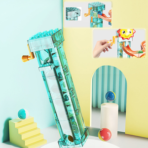 FEELO FL1141, 255 Uds., Tobogán <span class=keywords><strong>de</strong></span> techo eléctrico, bloques <span class=keywords><strong>de</strong></span> construcción, juego <span class=keywords><strong>de</strong></span> juguetes <span class=keywords><strong>de</strong></span> construcción, plástico ABS, partículas grandes, juguetes educativos para niños - Product Image 2