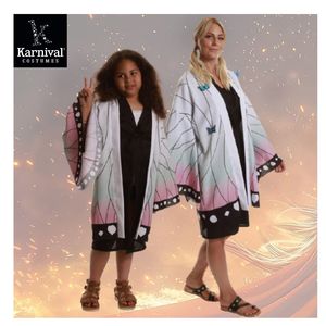 卸売女性のハロウィーンカーニバルコスプレ衣装日本のアニメ着物蝶ローブセットポリエステル - Product Image 6