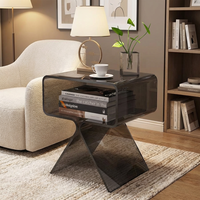Table d'appoint en acrylique transparent, design moderne, pour salon, décoration intérieure, table de chevet, table d'appoint en acrylique