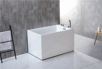 Baignoire autoportante rectangulaire en acrylique écologique GreenGoods B2B de 71 pouces, profonde, avec drain, certifiée ISO CE, garantie 5 ans