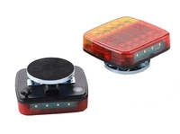 Kit de Feux de Remorque Magnétiques Sans Fil 12V/24V, Feux Stop/Clignotants/Arrière Étanches IP65, Certifié E-mark/DOT
