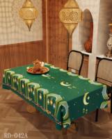 Nappe de table élégante en polyester floral de style européen, sur mesure, imperméable, écologique, pour la protection de la table de salle à manger, Ramadan