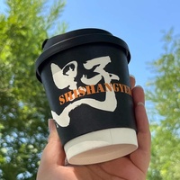 Gobelet en papier à double paroi isolant jetable pour boissons chaudes, gobelet à café à emporter avec couvercles