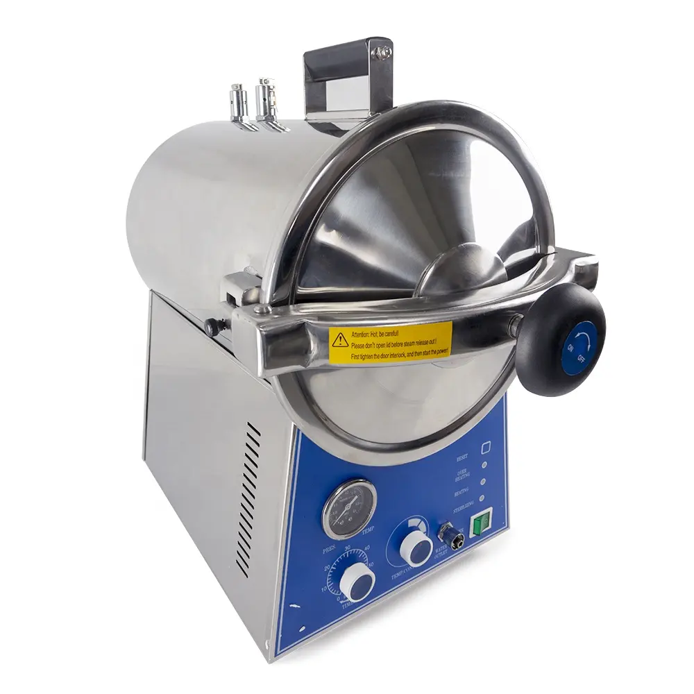 Máquina industrial de esterilizador a vapor de mesa 24L, autoclave clínica para laboratório escolar de alimentos, hospital