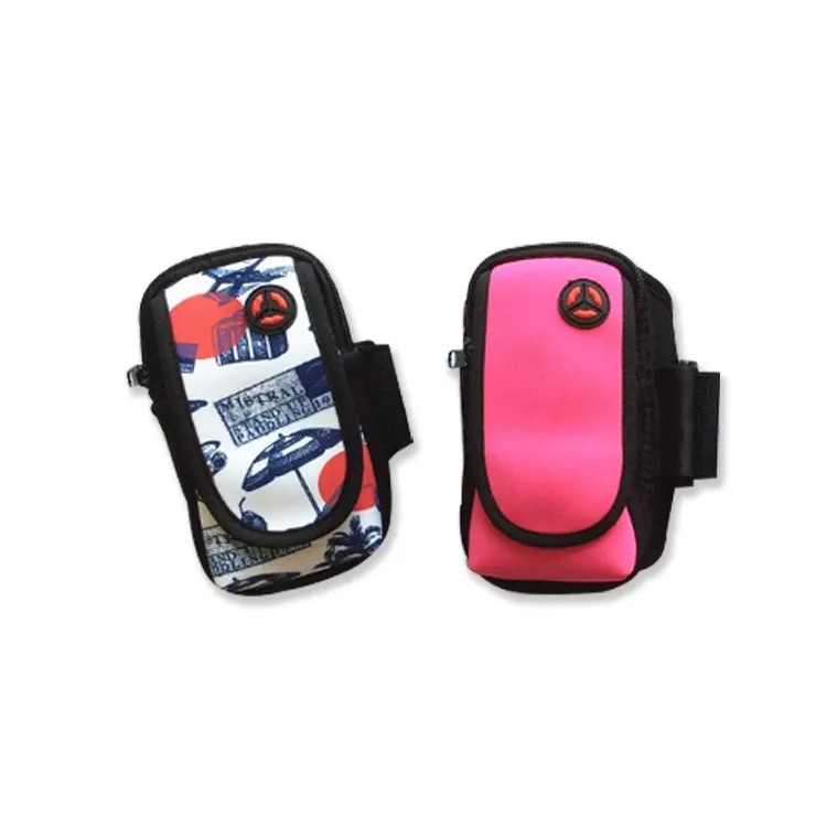 Customized print armband for phone waterproof workout neoprene running arm bag multifunctional pocket holder