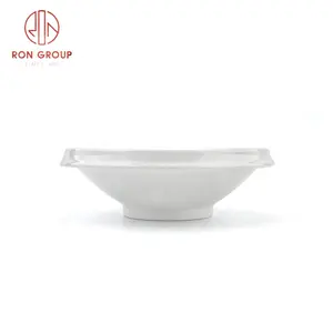 간단한 스타일 높은 발 라운드 도자기 그릇 도매 미니 8 10 12 인치 현대 세라믹 식기류 흰색 그릇