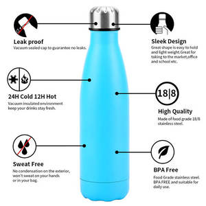 Botella de agua de acero inoxidable con aislamiento de doble pared con logotipo personalizado 350ml 500ml 750ml <span class=keywords><strong>1000ml</strong></span> botella de agua con forma de Cola - Product Image 2