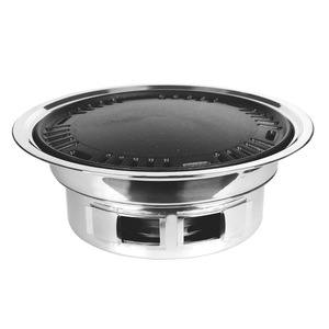 Parrilla de carbón de acero inoxidable sin humo, redonda, para interiores y exteriores, para 3-5 personas - Product Image 1