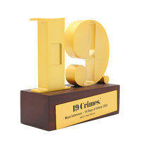 Trofeo al por mayor Premio comercial Trofeo conmemorativo de madera Placa de medalla de trofeo de metal personalizada