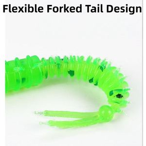 SNEDA Paquete de 20 señuelos blandos de PVC tipo gusano para pesca de lubina, gusano de precisión para lucioperca y pescado pequeño - Product Image 2