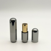 Tube de rouge à lèvres électroplaqué en forme de capsule, options multicolores, emballage de rouge à lèvres rechargeable, support pour insert de rouge à lèvres remplaçable