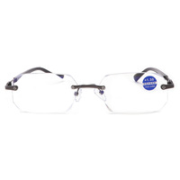 Lunettes de lecture sans monture en forme de diamant, bloquant la lumière bleue, transparentes, pour hommes, pour le travail