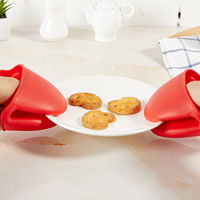 Lot de 2 maniques de cuisine en silicone à motif côtelé, antidérapantes et résistantes à la chaleur pour la cuisson et le barbecue