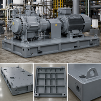 Ensemble de plaque de base de compresseur OEM personnalisé |   Fabrication en acier soudé robuste pour système de compression d'air