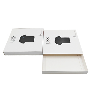 Boîte en carton rigide personnalisée avec logo imprimé en haut et en bas, emballage pour t-shirts et vêtements, boîtes en carton blanc - Product Image 3