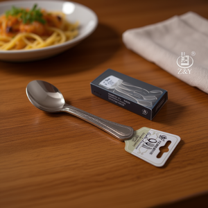 Cuillère moderne en métal de 13 cm avec long manche, finition polie miroir, outil de service pour savourer vos plats préférés, idéale pour les cadeaux - Product Image 2