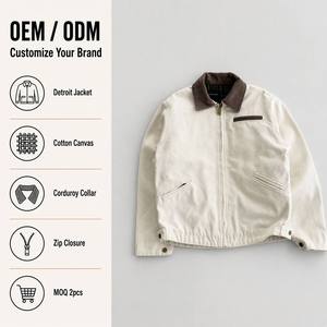 Chaqueta de Trabajo de Lona Estilo Bomber J97 Vintage para Hombre, <span class=keywords><strong>Cuello</strong></span> de Pana en Contraste, Múltiples Bolsillos, Forro de <span class=keywords><strong>Lana</strong></span>, Chaqueta de Primavera, Tallas S-XXL - Product Image 1