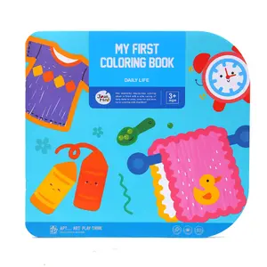 La vida diaria casa serie <span class=keywords><strong>dibujo</strong></span> libro portátil lleno suave de los niños de color pintura libros - Product Image 1