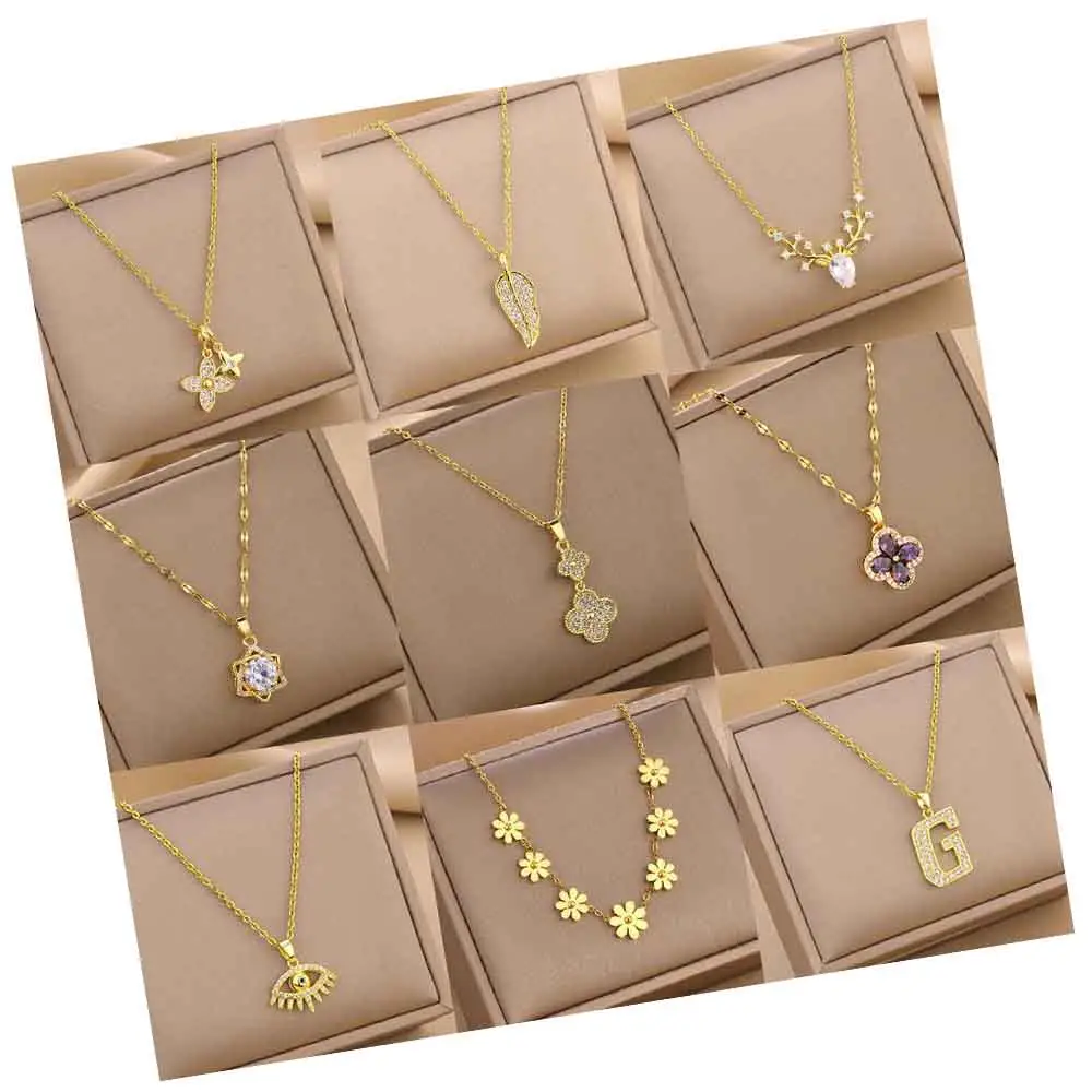 2023 New Arrival 90 Model Clover High Quality 18K Gold Plated No Tarnish 316l Stainless Steel Necklace Design Jewelry for Women