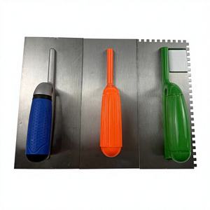Truelle de plâtrage d'angle industrielle à double couleur avec manche en plastique, lame en acier au carbone de 12 po, poignée ergonomique, caractéristique carrée, outils de maçonnerie - Product Image 4