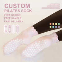 Chaussettes de sport athlétiques à motif imprimé et brodé, avec logo personnalisé gratuit, pour le yoga, le pilates et la danse classique, chaussettes de marque sur mesure
