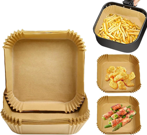 Papier de friteuse à air jetable de 7.9 pouces double face résistant à l'huile pour la <span class=keywords><strong>cuisson</strong></span> des assiettes de fête de <span class=keywords><strong>cuisson</strong></span> panier de friteuse à air enduit - Product Image 5