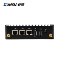 Zunsia Thin Client Celeron J1900 J1800 E3845 computadora de escritorio Host 2 Lan Quad Core 1 * HD/DP 1 * RS232 X86 Linux Barebone Mini Pc
