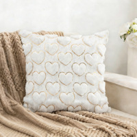 Housse de coussin carrée en peluche confortable, style nordique, pour canapé d'hôtel, chambre à coucher, décoration de chevet