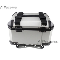 Pazoma Boîte à bagages arrière en aluminium argenté de haute qualité pour moto de rue