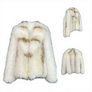 Wholesale Retail Eco-friendly Knitted <b>Faux</b> <b>Fur</b> <b>Coats</b> Women Warm Winter Fox <b>Fur</b> <b>Leopard</b> Wide-waisted Streetwear Style Thick - Product Image 3