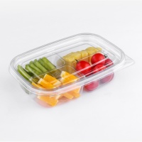 Conteneur en plastique transparent de qualité alimentaire PET, écologique, à clapet, pour fruits et légumes, logo personnalisable, fraise