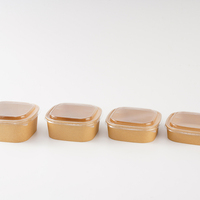 Boîte à lunch jetable en papier kraft rectangulaire, écologique, biodégradable, sans plastique, anti-fuite, pour le camping, les pique-niques, la randonnée et les activités de plein air