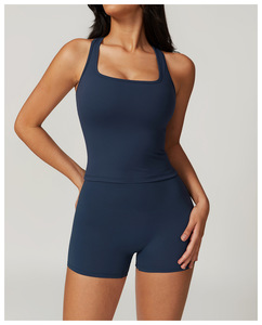 Vente en gros de vêtements de sport pour femmes vêtements de fitness pantalons taille haute leggings et t-shirt de yoga shorts hauts ensembles de yoga et d'entraînement de gymnastique - Product Image 3